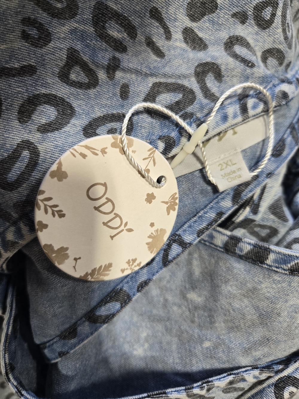 ODDY Light Blue Leopard Print Dress
